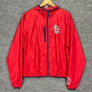 St. Louis Cardinals Windbreaker Jacket Adult XL Red Lightweight Full Zip Hooded